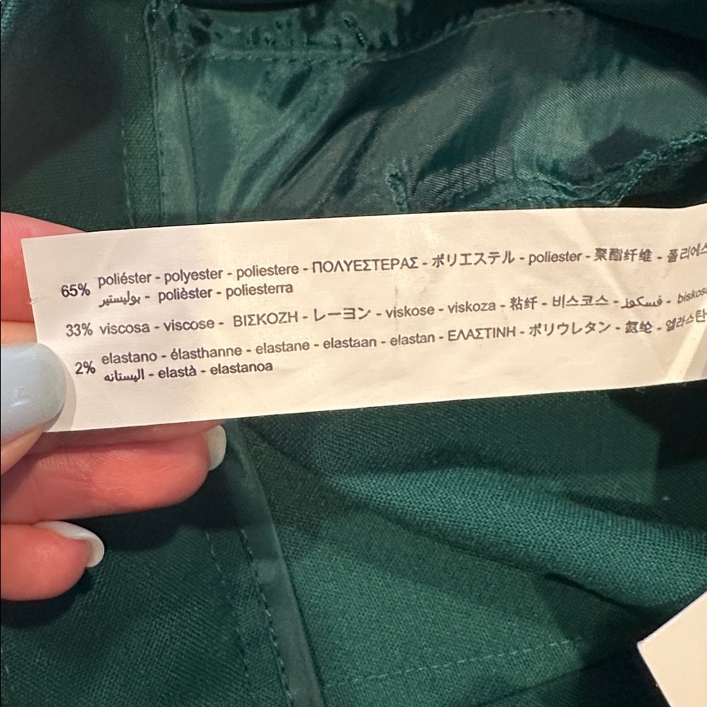 Zara High-Waisted Wide Leg Straight Pants in Forest Green - Size M - Picture 6 of 6